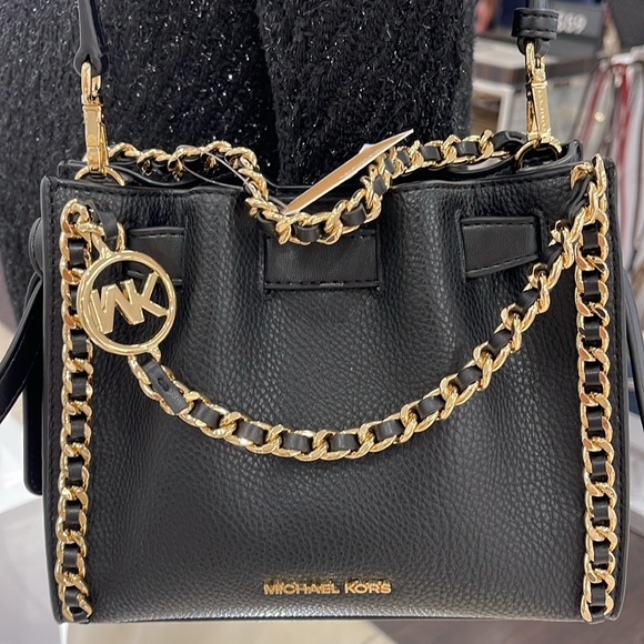 Michael Kors Women's Mina Small Belted Chain Crossbody Bag - Black - Shoulder - Picture 4 of 16